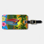 Tropisch zonsonderstel bagagelabel (Voorkant horizontaal)