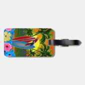 Tropisch zonsonderstel bagagelabel (Achterkant horizontaal)
