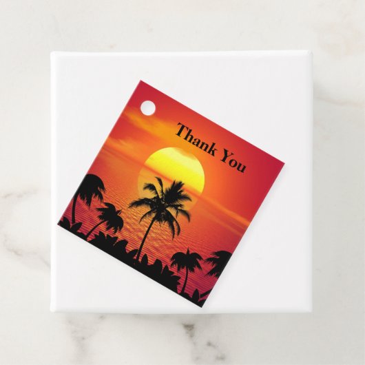 Tropisch zonsonderstel bedankjes labels (In situ)