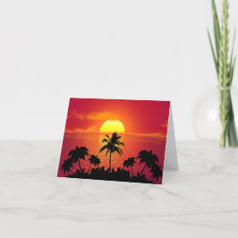 Tropisch zonsonderstel bedankkaart