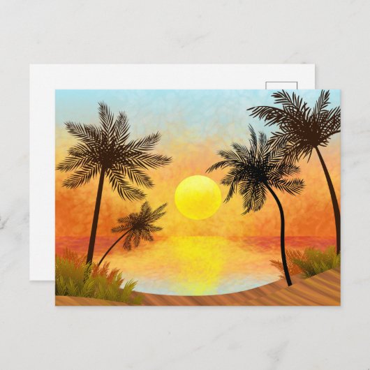 Tropisch zonsonderstel briefkaart (Voorkant / Achterkant)