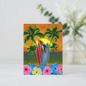 Tropisch zonsonderstel briefkaart (Staand voorkant)