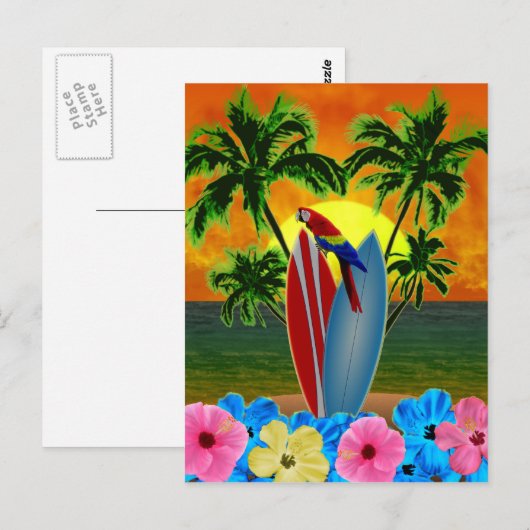 Tropisch zonsonderstel briefkaart (Voorkant / Achterkant)