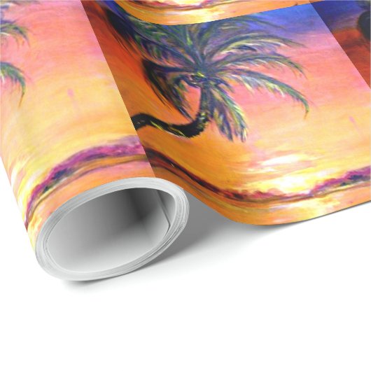 Tropisch zonsonderstel cadeaupapier (Rol Hoek)