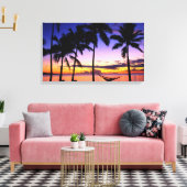 Tropisch zonsonderstel canvas afdruk (Insitu (Woonkamer))