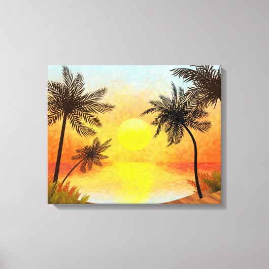 Tropisch zonsonderstel canvas afdruk (Voorkant)
