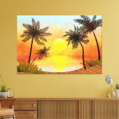 Tropisch zonsonderstel canvas afdruk (Insitu (Woonkamer))