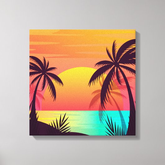 Tropisch zonsonderstel canvas afdruk (Voorkant)