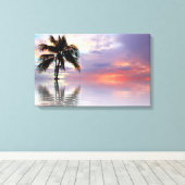 Tropisch zonsonderstel canvas afdruk (Insitu (Houten vloer))