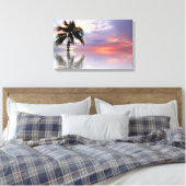 Tropisch zonsonderstel canvas afdruk (Insitu (Slaapkamer))