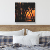Tropisch zonsonderstel canvas afdruk (Insitu (Slaapkamer))