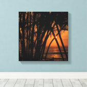 Tropisch zonsonderstel canvas afdruk (Insitu (Houten vloer))