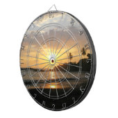 Tropisch zonsonderstel dartbord (Voorkant Rechts)