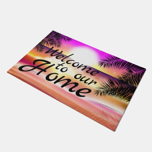 Tropisch zonsonderstel deurmat (Schuin)