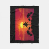 Tropisch zonsonderstel fleece deken (Voorkant)