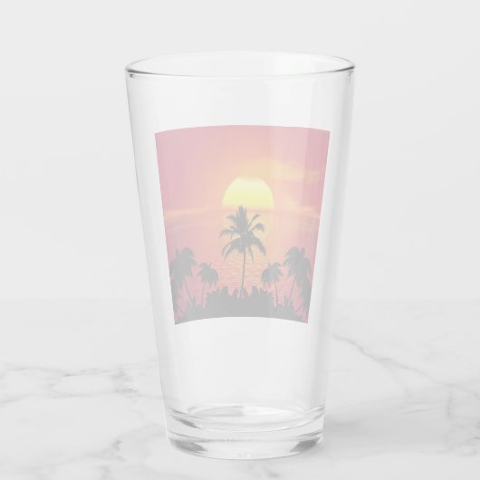 Tropisch zonsonderstel glas (Achterkant)