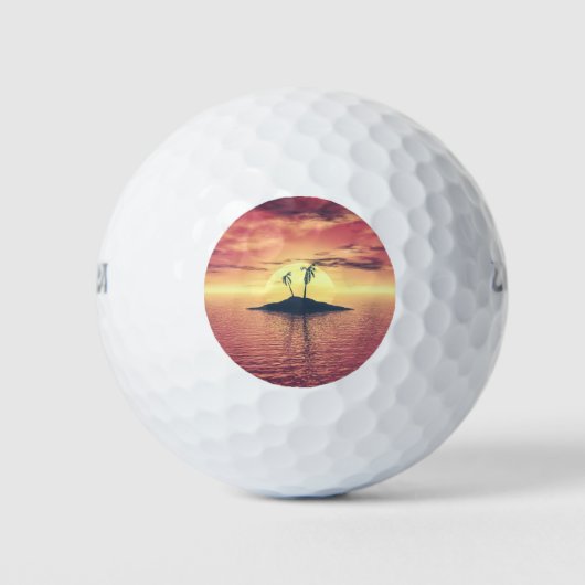 Tropisch zonsonderstel golfballen (Voorkant)
