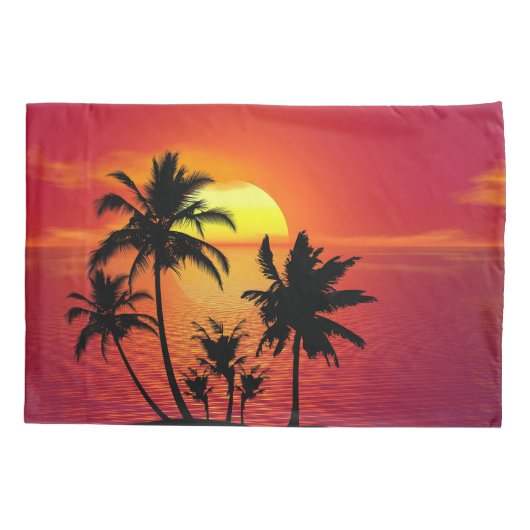 Tropisch zonsonderstel kussensloop (Achterkant-Links)