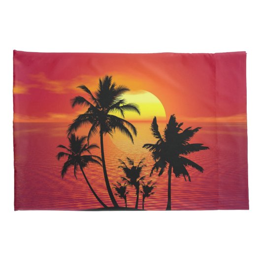 Tropisch zonsonderstel kussensloop (Achterkant-Rechts)