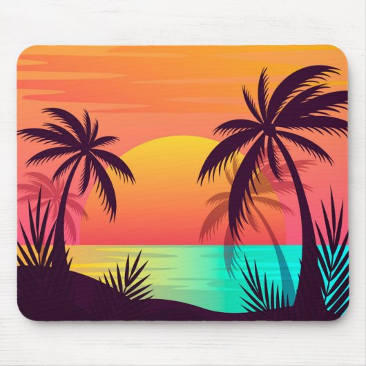 Tropisch zonsonderstel muismat (Voorkant)