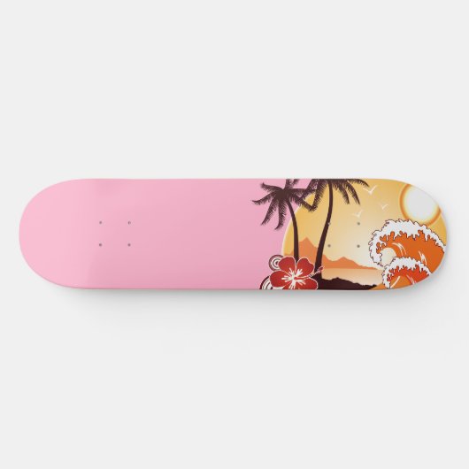Tropisch zonsonderstel persoonlijk skateboard (Horizontaal)