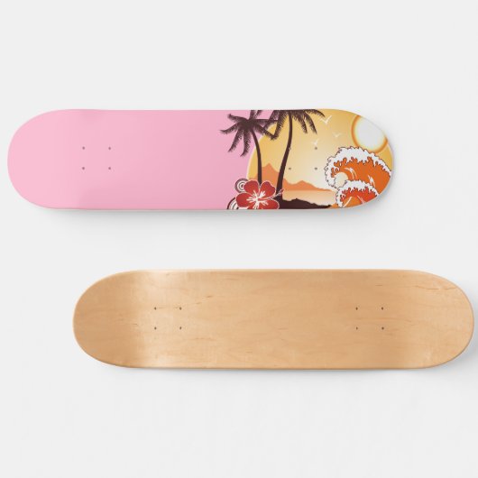 Tropisch zonsonderstel persoonlijk skateboard (Horizontaal)