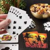 Tropisch zonsonderstel pokerkaarten (Insitu)