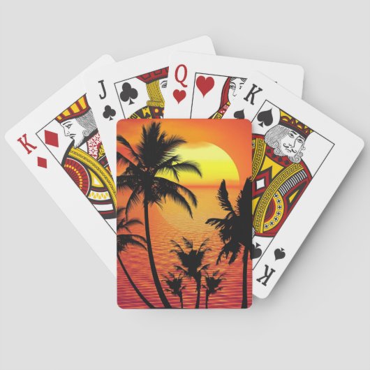 Tropisch zonsonderstel pokerkaarten (Achterkant)