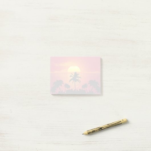 Tropisch zonsonderstel post-it® notes (Op bureau)