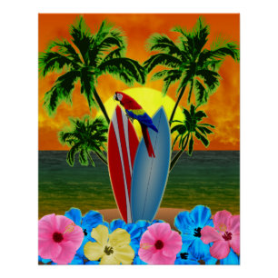 Tropisch zonsonderstel poster
