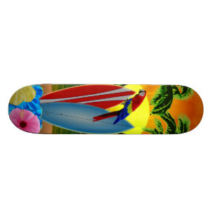 Tropisch zonsonderstel skateboard