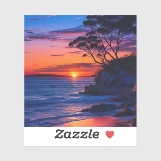 Tropisch zonsonderstel sticker (Vel)