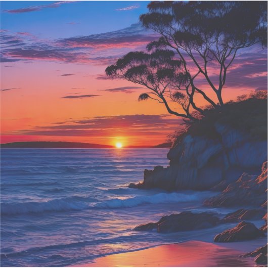 Tropisch zonsonderstel sticker (Voorkant)