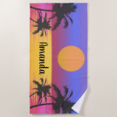 Tropisch zonsonderstel strandlaken (Voorkant)