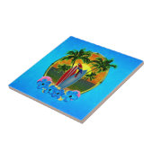 Tropisch zonsonderstel tegeltje (Zijkant)