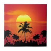 Tropisch zonsonderstel tegeltje (Voorkant)