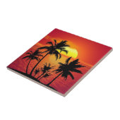 Tropisch zonsonderstel tegeltje (Zijkant)