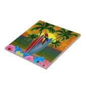 Tropisch zonsonderstel tegeltje (Zijkant)