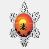 Tropisch zonsonderstel tin sneeuwvlok ornament (Rechts)