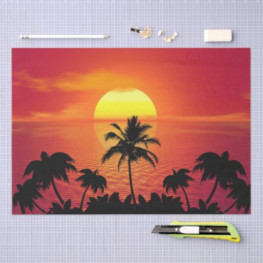 Tropisch zonsonderstel tissuepapier (Craft)