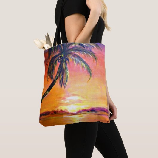 Tropisch zonsonderstel tote bag (Dichtbij)