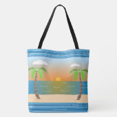Tropisch zonsonderstel tote bag (Achterkant)