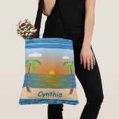 Tropisch zonsonderstel tote bag (Dichtbij)