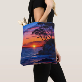 Tropisch zonsonderstel tote bag