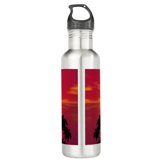 Tropisch zonsonderstel waterfles  (Achterkant)