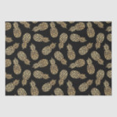 Tropisch zwart Chic Gold Pineapples Tissuepapier (Voorkant)