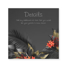 Tropisch zwart en goud bladeren Details