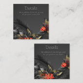 Tropisch zwart en goud bladeren Details Informatiekaartje (Voorkant / Achterkant)
