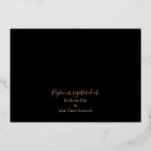 Tropisch zwart en goudlegant Vrijgezellenfeest Folie Uitnodiging (Achterkant)