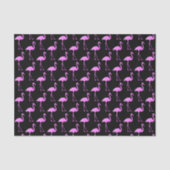 Tropisch zwart en roze flamingo patroon tissuepapier (Voorkant)